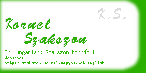 kornel szakszon business card